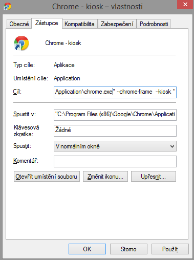 Chrome - kiosk mode